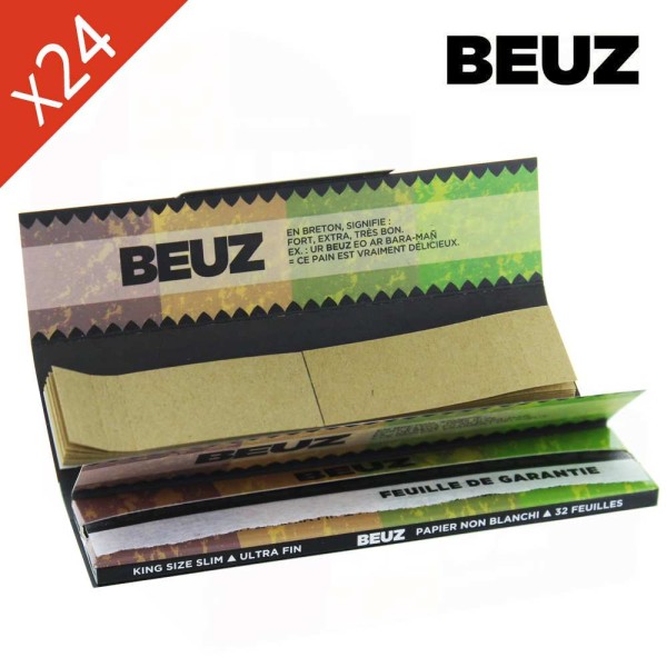 Boite de 24 carnets Beuz Brown Slim King Size + Filtres