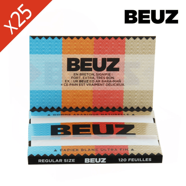 Boite de 25 Carnets Feuilles à rouler BEUZ Blanc Regular