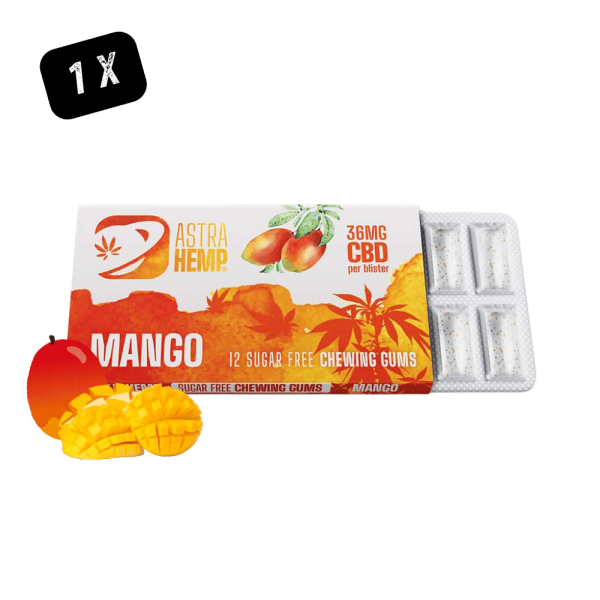 Chewing Gum CBD Astra Hemp Mango 36mg - Pack 12 pièces