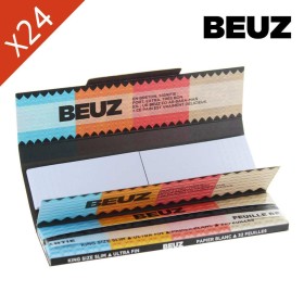 Boite de 24 carnets Beuz Blanc Slim King Size + Filtres
