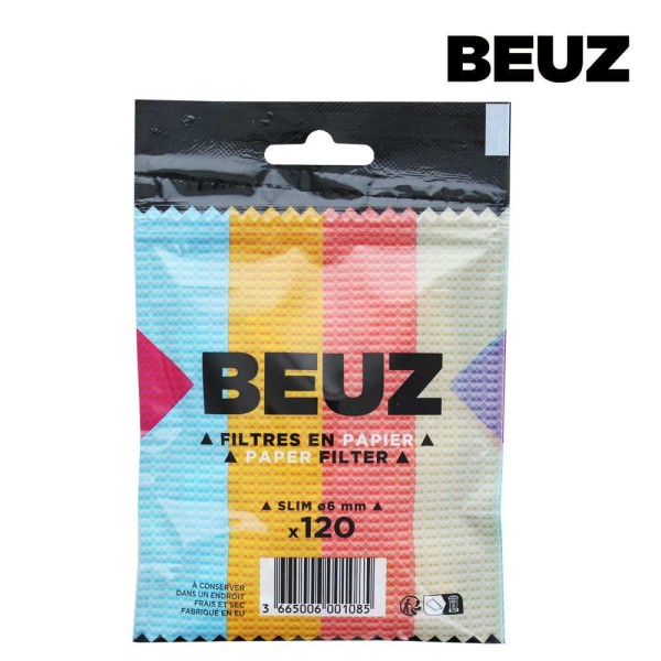 Boite de 34 sachets Filtre Papier Beuz Slim Blanc