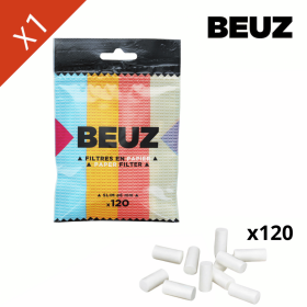 Sachet 120 Filtre Papier Beuz Slim Blanc