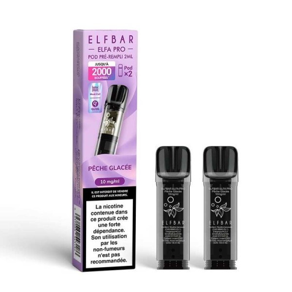 Pod pre-rempli Peche Glacee 2ml Elfa Pro - ElfBar (pack de 2) (20 mg/ml)