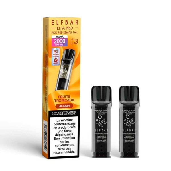 Pod pre-rempli Fruits Tropicaux 2ml Elfa Pro - ElfBar (pack de 2) (20 mg/ml)