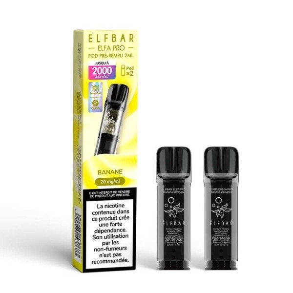 Pod pre-rempli Banane 2ml Elfa Pro - ElfBar (pack de 2) (20 mg/ml)