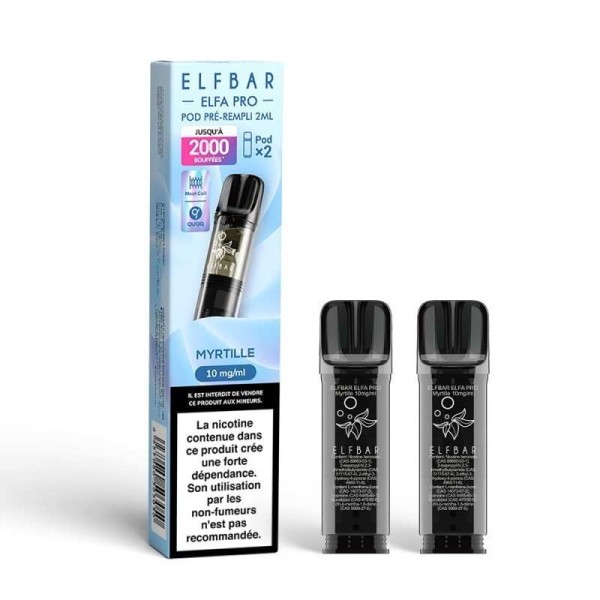 Pod pre-rempli Myrtille 2ml Elfa Pro - ElfBar (pack de 2) (10 mg/ml)