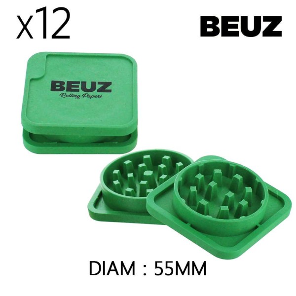 Boîte de 12 Grinders en chanvre 55 mm Kush Beuz Cubex