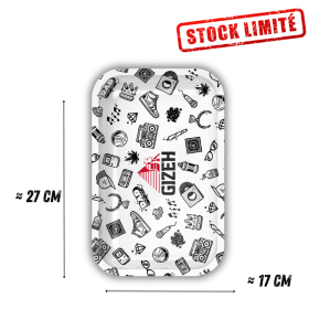 Plateau de Roulage GIZEH Comic Blanc Taille M - 275x175mm (Blanc)