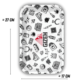 Plateau de Roulage GIZEH Comic Blanc Taille M - 275x175mm (Blanc)