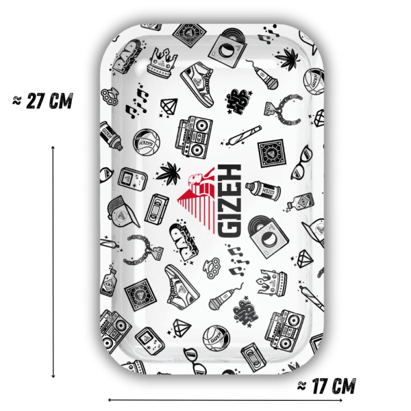 Plateau de Roulage GIZEH Comic Blanc Taille M - 275x175mm (Blanc)