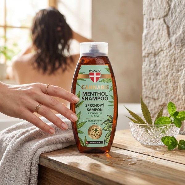 Shampoing 2 en 1 au chanvre et menthol PALACIO – Fraîcheur intense