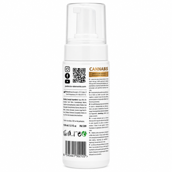 PALACIO Mousse Nettoyante Visage au Chanvre & CBD, 150 ml