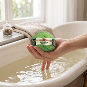 Bombe de bain au chanvre - Effervescente & nourrissante, 95 g Palacio