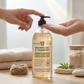 Shampoing-Douche 2en1 BioHemp à l'Huile de Chanvre - Famille Palacio