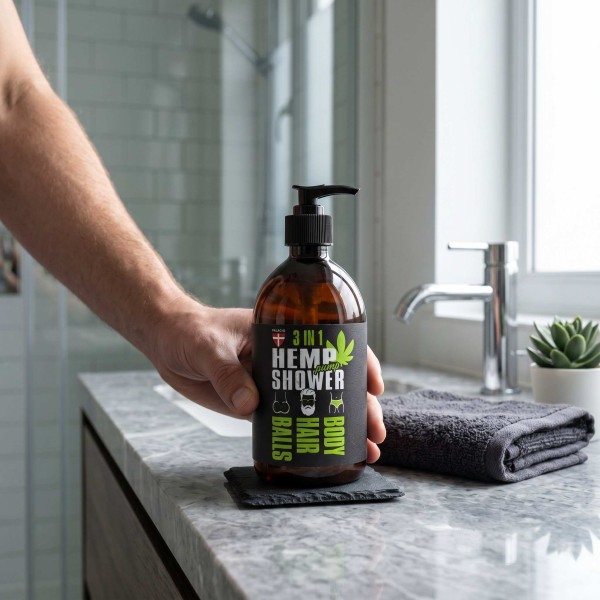 Gel Douche 3-en-1 au Chanvre pour Homme, 500 ml Palacio
