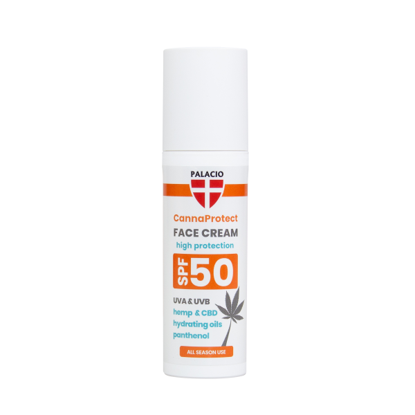 CannaProtect Crème Visage SPF50 au Chanvre & CBD, 50 ml Palacio