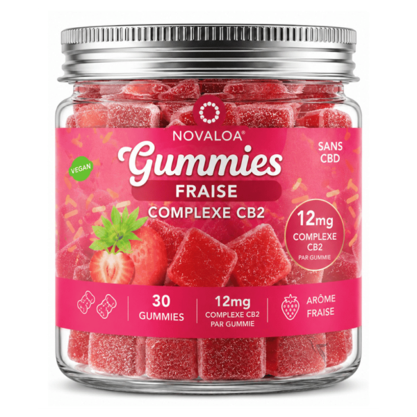 Gummies Complexe CB2 Confort Bonbon Fraise 12mg | Novaloa