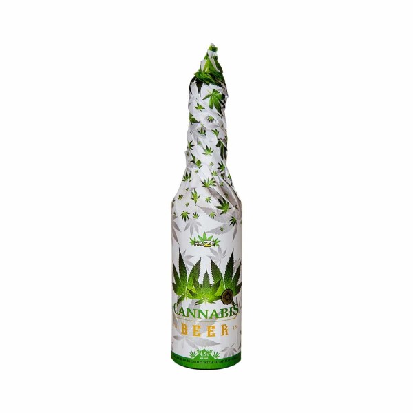 Bière CBD - bouteille habillée 33cl | MULTITRANCE & HAZE (Blanc)