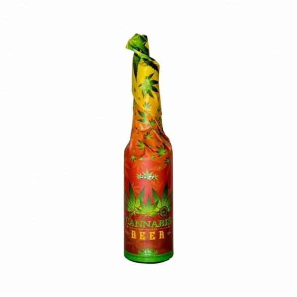 Bière CBD - bouteille habillée 33cl | MULTITRANCE & HAZE (Blanc)