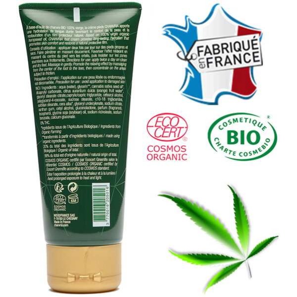 Crème pieds huile de chanvre bio | CHANVRIA