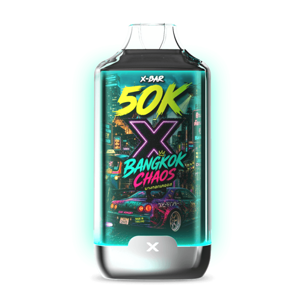Kit X-BAR 50K Ice City – Bangkok Chaos + 3 e-liquides 10 ml (20 mg/ml)