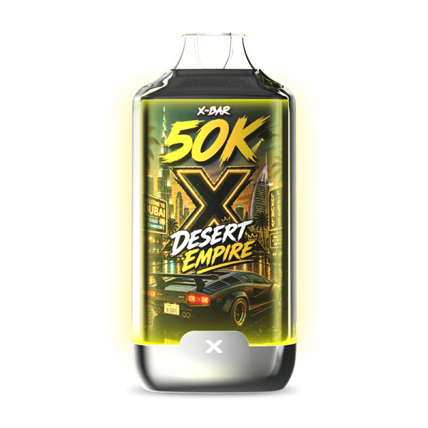Kit X-BAR 50K Ice City Desert Empire + 3 e-liquides 10 ml (10 mg/ml)