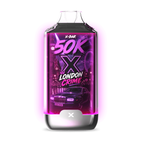 Kit X-BAR 50K Ice City London Crime + 3 e-liquides 10 ml (20 mg/ml)