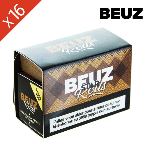 Boîte de 16 Rouleaux de Feuille à Rouler Slim Star + Filtres BEUZ