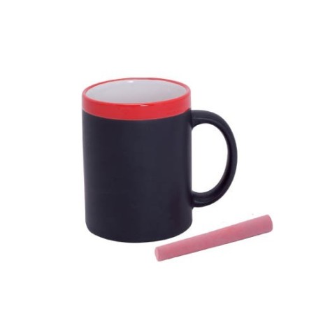 Mug ardoise et céramique avec sa craie (Blanc)