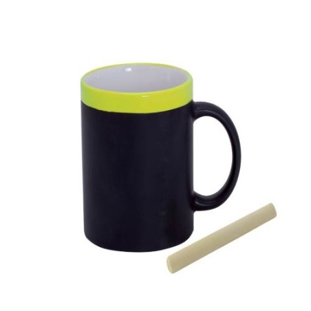 Mug ardoise et céramique avec sa craie (Blanc)