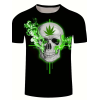 T-shirt white Skull weed (M)