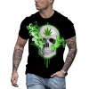 T-shirt white Skull weed (M)