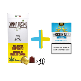 Pack CBD Café & Cigarette - Capsules Cannabissimo + Green&Co Classic