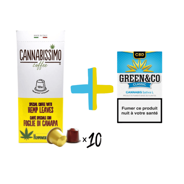Pack CBD Café & Cigarette - Capsules Cannabissimo + Green&Co Classic