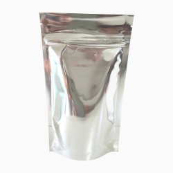 Pochette fermeture zip argent