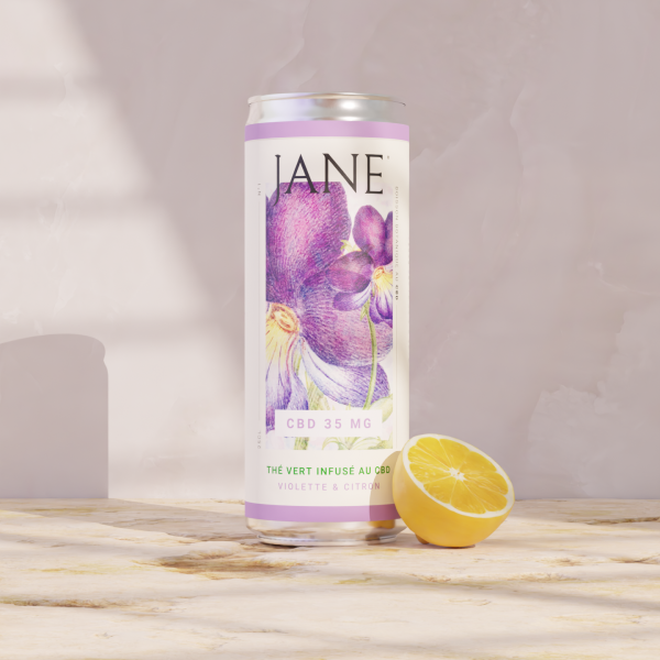 Boisson CBD Jane Violette et Citron