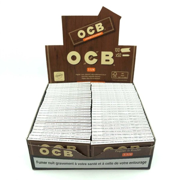 Carton de 100 paquets de petites feuilles OCB non-blanchies