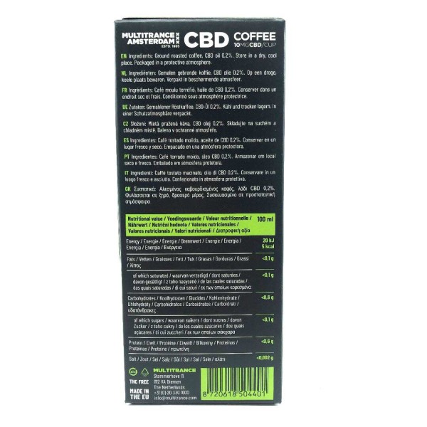 Café au CBD 10 mg boîte de 10 capsules