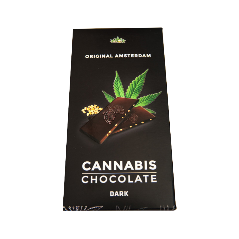 Chocolat noir fourré aux graines de chanvre