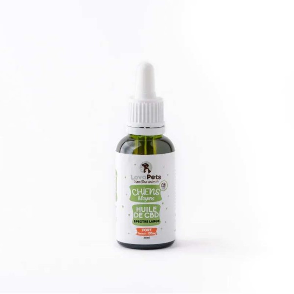 Huile de CBD 150mg pour chien moyen 30ml FORT