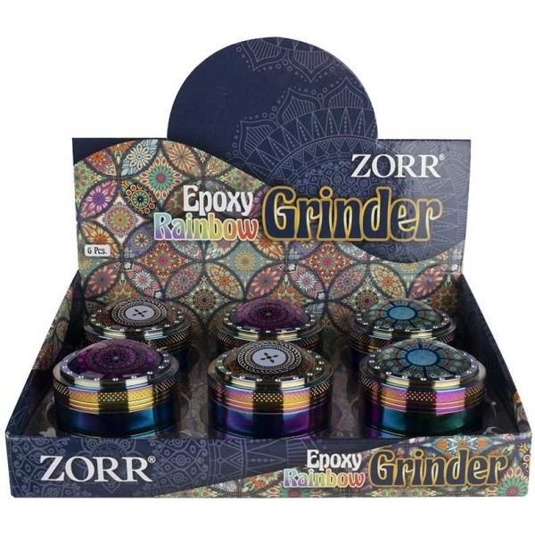 Grinder 50mm 4 Parties Epoxy Rainbow | Zorr (Modèle 2)