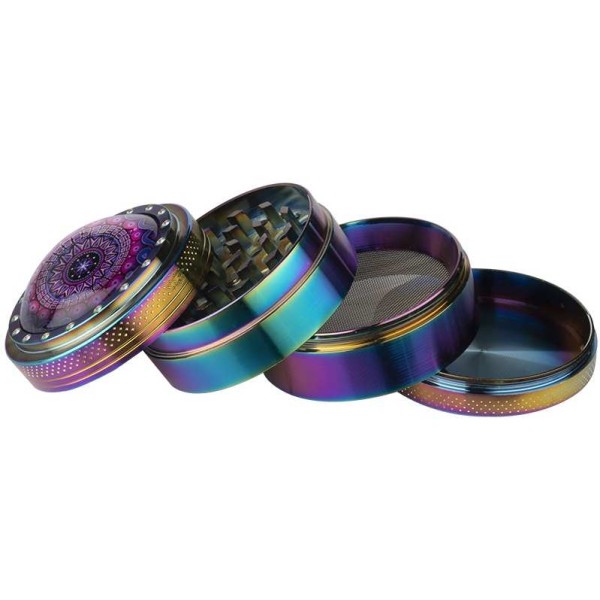 Grinder 50mm 4 Parties Epoxy Rainbow | Zorr (Modèle 3)