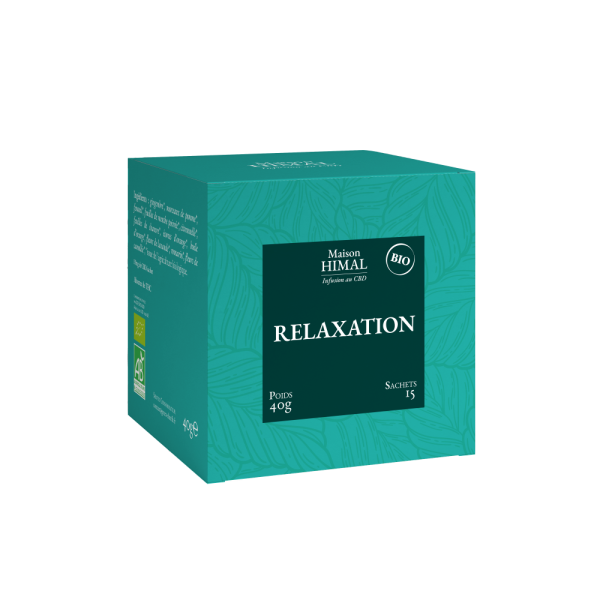 Tisane BIO au CBD, RELAXATION - 15 sachets | MAISON HIMAL