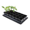 Ensemble de bacs à légumes professionnels (pots carrés de 18 x 9 cm, plateau, bac à eau et tapis de protection)