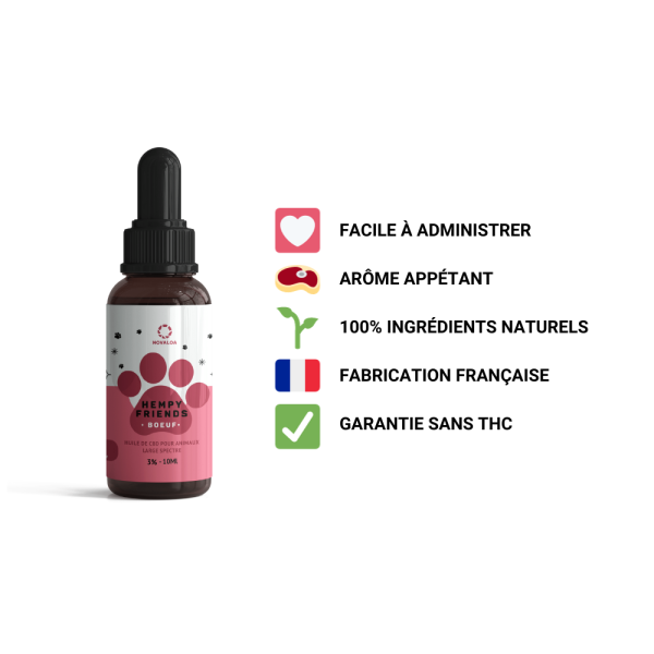 Huile CBD animaux 3% boeuf