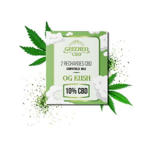 Cartouche e-liquide CBD 10% OG Kush - 2 pcs | Greeneo