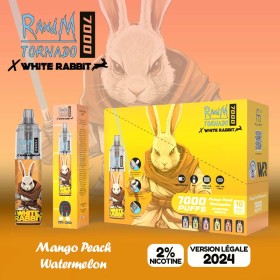 Puff Tornado 7000 White Rabbit Mango Pêche Pastèque