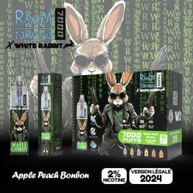 Puff rechargeable White Rabbit x RandM Tornado 7000 Apple Peach Bonbon