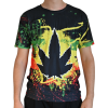 T-shirt Cannabis Rasta peinture (L)