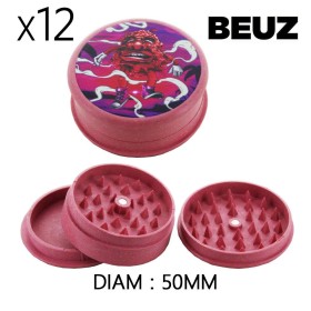 Boîte de 12 Grinders en chanvre biodégradable Rose Bloodybud 50mm